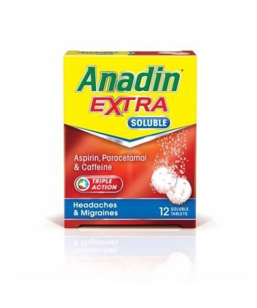 Anadin Extra Soluble Aspirin Paracetamol and Caffeine Pack of 12