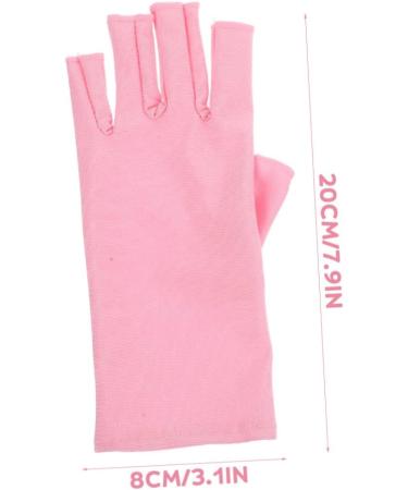 DRESSOOS 1 Pair Nail Gloves Manicure Gloves Anti UV Half Finger Gloves Protective Gloves Nail Art Salon Gloves UV Protection Gloves for Manicure Gel Fingerless Nail Supplies Pink Spandex - Buy Online on GoSupps.com