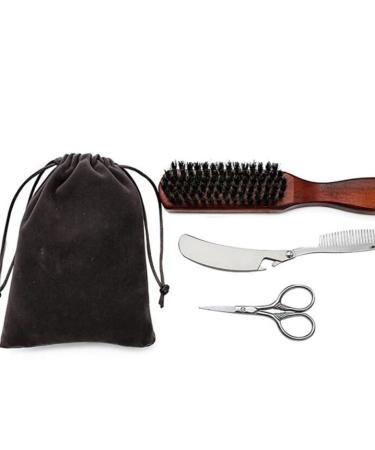 Balacoo Men's Beard Brush Set Premium Grooming Kit with Trimmer Razor Blades & Bamboo Comb for Effortless Beard Care | International Shipping - Buy Online on GoSupps.com
