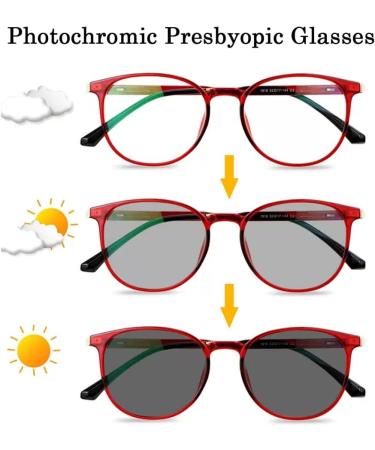 GHARAZ Progressive Multifocus Reading Glasses for Women - Photochromic Fashion Sunglasses in Black Size 2.0+ - Buy Online on GoSupps.com