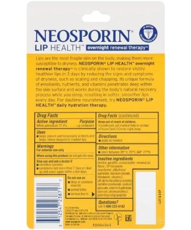 Neosporin Overnight Lip Health Renewal Therapy 0.27oz Jar (8ml) - Pack of 4 - Buy Online on GoSupps.com