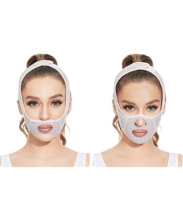 iSuperb 2pcs Beauty Face Sculpting Sleep Mask V Line Shaping Face Masks Double Chin Reducer Chin Up Mask Face Lifting Belt Face Tightening Chin Mask (2 pack)