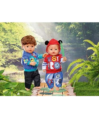 Baby Born Boy Outfit 43 cm for Toddlers 3+ - Easy for Small Hands - Includes Hoodie, Trousers & Hangers - Buy Online on GoSupps.com