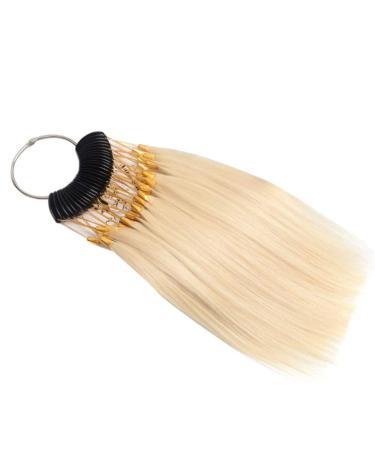 Remehi hair pattern for testing color hair color sample rings with gold buckles real human hair for hairdressing salon 30 strands/set beige 10