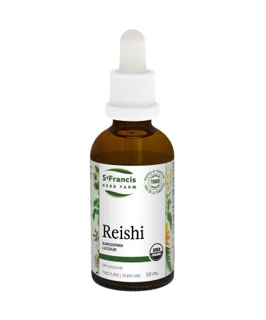 St. Francis Herb Farm Reishi Mushroom Herbal Tincture Liquid | Used as a Tonic for Fatigue & Debility | Helps to Treat Coughs | Organic | Non-GMO | Lactose-Free | (50ml)