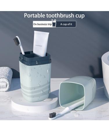 Jadin Travel Toothbrush Cup Set - 2 Creative Toothbrushes & Etui for Camping Business Trips Home & School (White/Green) - Buy Online on GoSupps.com