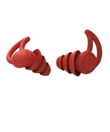 Noise Cancelling Ear Plugs 3 Layers Silicone Reusable Washable Earplugs For Sleeping Noise Cancelling Side Sleepers Construction Workers Snoring Concert Hearing Protection(Red) 3 Layers Red
