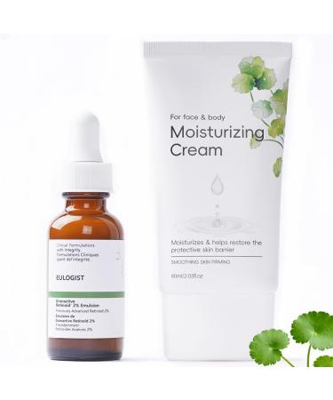 Centella Asiatica Daily Repair Facial Moisturizer With Niacinamide And Hyaluronic Acid Suitable For All Skin Types + Facial Retinol Serum For Firming Skin