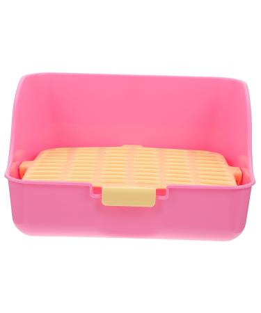VANZACK Box Rabbit Toilet Pet Toilet Little Pig Pee Toilet Pet Drawer Potty Rabbit Potty Pet Supply Pet Pee Toilet Bunny Toilet Pet Potty Bunny Potty Pet Litter Tray Pet Training Corner 28.5X23.5X15.5CM Pink