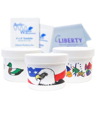 Audiologist Choice Hearing Aid Dehumidifier (Duck, Fish, or Patriotic Design) - Hearing Aid Dehumidifier Drying Jar w/Desiccant and AudioWipes Towelettes and Liberty Cloth (Fish)