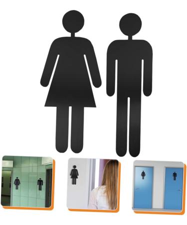 TEHAUX 1 pair Plates Modern Decore Bathroom The Metal Nameplate Toilet Universal Decor Restroom Miss 15x6.5cm Black - Buy Online on GoSupps.com