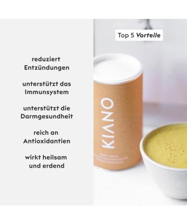 Kiano Bio Curcuma Pulver Mix - 100% Turmeric Superfood Latte | Vegan Gluten-Free with Ashwagandha Cinnamon Ginger & Black Pepper - 220g - Buy Online on GoSupps.com