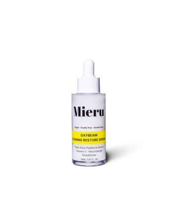MIERU Day Beam Overnight Brightening Serum Hydrating Night Treatment for Dark Spots Uneven Tone Radiant Skin