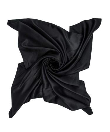 Mulberry Park Pure 19 Momme Silk Head Scarf Bandana - Prevent Frizz, Maintain Hairstyle, and Support Hair Regrowth - 36 Inch Square Black - Buy Online on GoSupps.com
