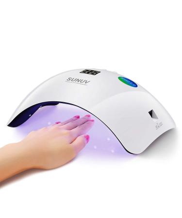 Gel UV LED Nail Lamp,SUNUV Nail Dryer 36W Gel Curing Light for Nail Polish with Aotu Sensor 3 Timers SUN8 Black