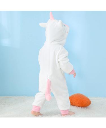 COOKY.D Baby Hooded Rompers | Winter Flannel Jumpsuit | 24-30 Months | White - Buy Online on GoSupps.com