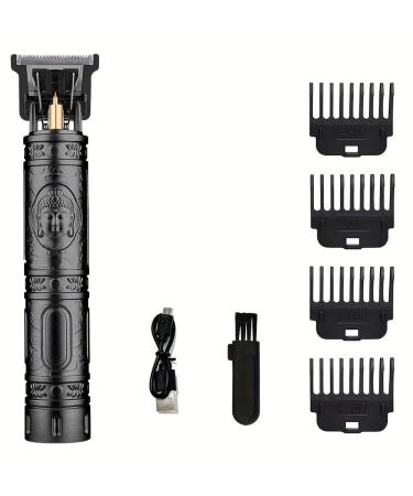 Premium Mens Hair Clipper - Cordless Convenience Swift USB Rechargeable Powerful Cutting - Birthday & Holiday Gift (A1 Black Buddha Head)