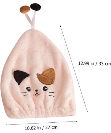 Ciieeo 2pcs Cat Dry Hair Cap Hair Towel Dry Hair Hat Cosmetiquera Hair Absorbent Cap Womens Bandana Supple Hair Caps Hair Turbans for Wet Hair Bath Hat Princess Hat Coral Fleece Thicken As Shown 33X27CM - Buy Online on GoSupps.com