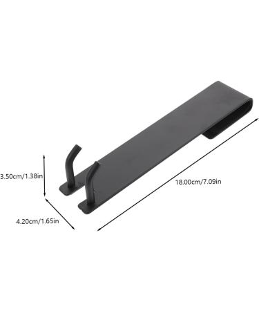 KITANDOVE 2pcs No Punching Hook Clothes Rack Bathrobe Towel Shower Door Hook Storage Hooks Stainless Steel 18X4.2CM Black2 - Buy Online on GoSupps.com