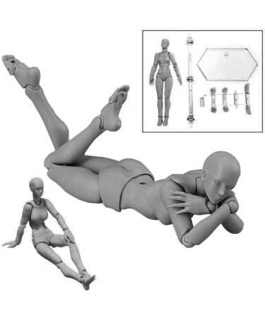 Jointed Mannequin Drawing Figures Set - Gray Artist Manikin Blockhead for Sketching & Painting - Male+Female Models - Buy Online on GoSupps.com