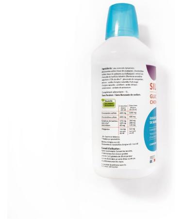 Silicon Glucosamine Chondroitin - Oral Solution 1L - Enriched with Bamboo & Manganese - Cleansing the Body - Maintaining a Solid Frame - Made in France Aquasilice - Buy Online on GoSupps.com