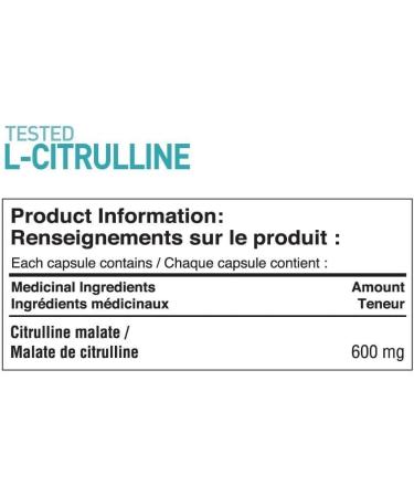 Tested Nutrition L-Citrulline Capsules | 600mg Citrulline Malate Capsules | Nitric Oxide Booster Increased Muscle Pumps Performance Endurance | 48 Servings (240 Capsules) - Buy Online on GoSupps.com