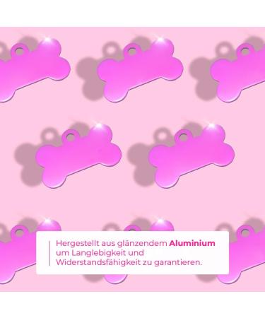 Personalized Bone-Shaped Pendants for Dogs & Cats | Ibera Gifts - Custom Engraved Collars in Pink - Buy Online on GoSupps.com