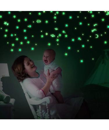 24 3D Glow in The Dark Galaxy Planets Stars Moon Wall Decals for Kids Bedroom Decor - Buy Online on GoSupps.com