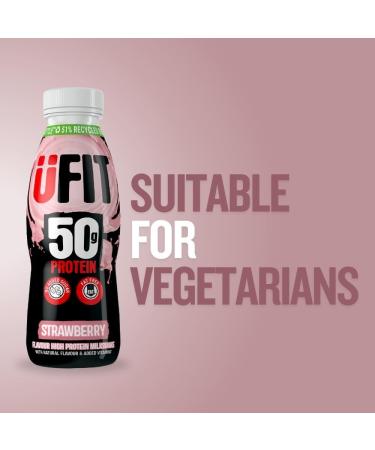 UFIT High Protein Milkshake Strawberry 8x500ml - Buy Online on GoSupps.com