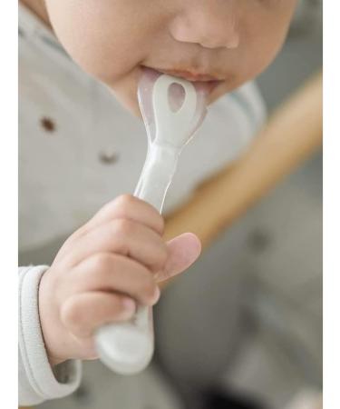 B ABA Baby Spoons Set of 4 - Silicone Weaning Spoon - 1st Stage - Multicolor Pink Blue Gray Eucalyptus - Buy Online on GoSupps.com