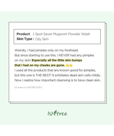 Isntree Spot Saver Mugwort Powder Wash - 25 Packets (1g Each) for Clear Skin - Buy Online on GoSupps.com