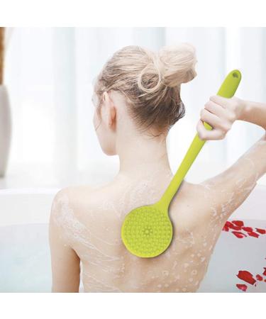 Shop Shower Body Silicone Bathing Brush - Soft Bristles Long Grip for Men & Women | Peeling Massage & Sensitive Skin Care (Green) - Buy Online on GoSupps.com