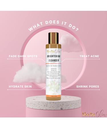 Mocha Glow Brightening Cleanser with Turmeric & Kojic Acid - Acne & Dark Spot Treatment 6 OZ - Buy Online on GoSupps.com