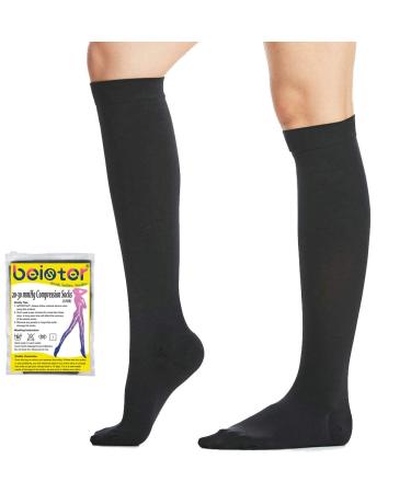 Beaister medical compression stockings women men 20-30 mmHg closed toe area Support stockings graded support for varicose veins edema pregnancy black 4x large - Buy Online on GoSupps.com