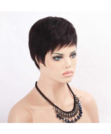 Hairpieces Straight Human Hair Wigs with Bangs Bob Glueless Natural Wigs for Black Women Brazilian Remy Short Hair Wigs 8 Inch 130% Density