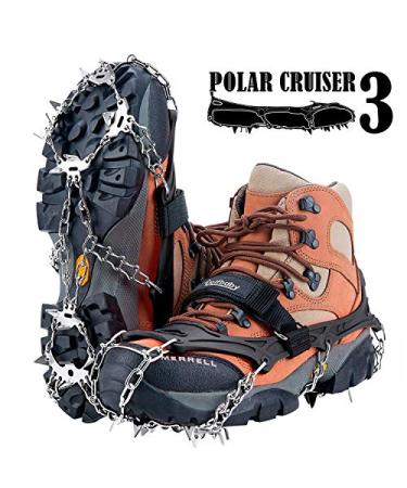 Uelfbaby Crampons Upgraded 19 Spikes Ice Snow Grips Traction Cleats System Safe Protect for Walking, Jogging, or Hiking on Snow and Ice (Fit S/M/L/XL/XXL Shoes/Boots) black X-Large - Buy Online on GoSupps.com