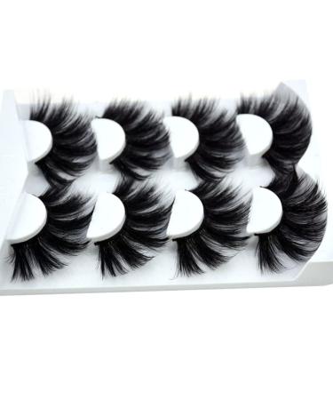 HBZGTLAD 3D Mink Hair False Eyelashes 4 Pairs 25mm Criss-cross Wispy Cross Fluffy Extension Handmade Eye Makeup Tools - MDR-5 - Buy Online on GoSupps.com