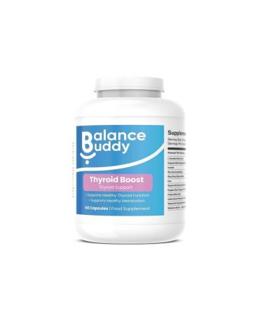 Balance Buddy Thyroid Support Supplement | 60 High Strength L Tyrosine Capsules with Iodine | 1000mg L-Tyrosine & 225mcg Iodine per Serving | Non-GMO Gluten & Dairy Free