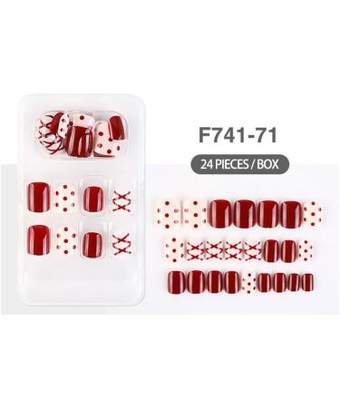 dijiusidy False Nail Perfect Matching Simple to Wear Fingernail Full Coverage Press Type Strong Viscosity Adjustable Paster Type 22 F741 Type 22 F741 - Buy Online on GoSupps.com
