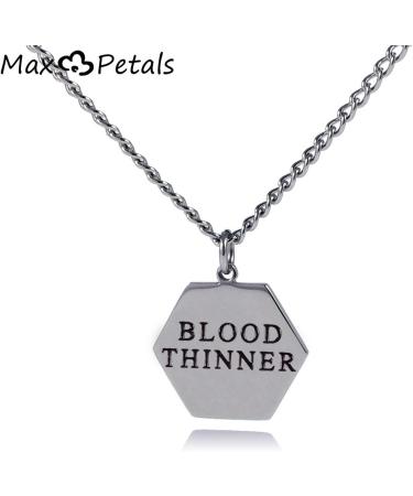 Blood Thinner Medical Alert ID Pendant Necklace - Stainless Steel with 26" Chain | International Shipping Available - Buy Online on GoSupps.com