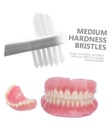 Minkissy Hard Toothbrush for Dental Care | Double Head Prosthesis Cleaner | Partial Dignity Brush for Prosthetics - Buy Online on GoSupps.com