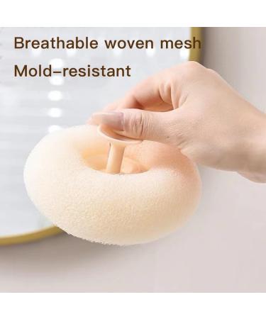 Suction Cup Bath Ball Set - Soft Sunflower Shower Sponge & Exfoliating Loofah for Body Scrub - 2 PCS in Apricot & Blue - Buy Online on GoSupps.com