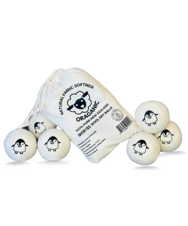SHEBOSS 100% Organic Wool Dryer Balls -Handmade Eco-Friendly Fabric Softener Reusable Reduces Wrinkles and Speeds Up Drying Time. A Sustainable to Plastic Balls Liquid Softeners (Set of 6)