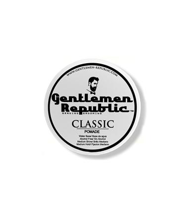 Gentlemen Republic Classic Pomade - Medium Hold & Medium Shine Water Soluble No Beezwax Made in USA - 8 oz Ideal for Classic Styles