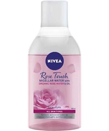 NIVEA Rose Touch Micellar Water 400 ml effectively removes waterproof makeup gently cleanses nourishes and moisturizes the skin restores natural balance and hydration (pack of 2) - Buy Online on GoSupps.com