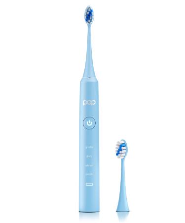 Pop Sonic Pro 2.0 Electric Toothbrush (Blue)  Ultrasonic Toothbrush | 45 000 VPM | Electric Toothbrush for Adults & Kids  4 Mode Electric Tooth Brush - Long-Lasting Dupont Nylon Bristles