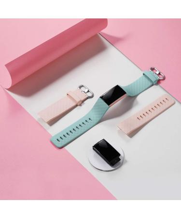 Faliogo 2-Piece Replacement Straps for Fitbit Charge 4 & 3 - Soft Sports Watch Bands for Men & Women - Sand Pink & Mint Sizes Available - Buy Online on GoSupps.com
