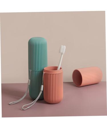 IWOWHERO Travel Toothpaste Brush Container - 2 Piece Tooth Cleaning Organizer | Green | 5.5x5.5x19cm - Perfect for International Shipping - Buy Online on GoSupps.com