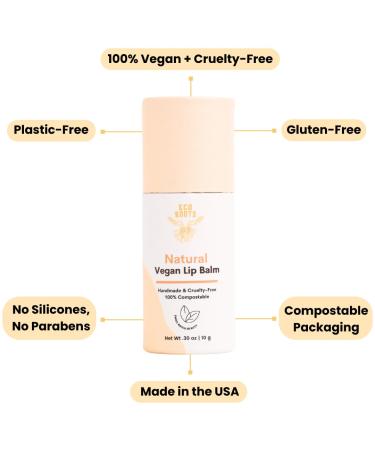 Natural Lip Balm 2 Pack - Organic and Vegan Lip Moisturizer Set - Cruelty-Free and Eco-Friendly - Plastic-Free with Compostable Packaging - Artfully Crafted in the USA Unscented - Buy Online on GoSupps.com