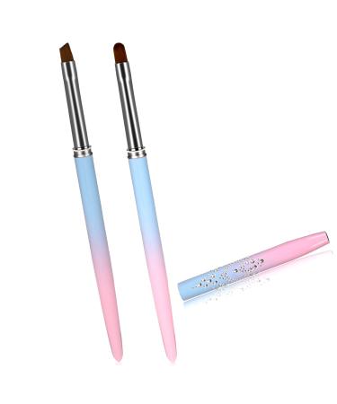 2pcs Nail Brush for Cleaning Nail Polish Remover Brush Clean Up Round & Angled Manicure Brush for Nails Clean Up Nail Art Design Brushes